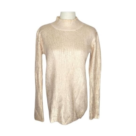 Romeo & Juliet Couture Sweaters - ROMEO + Juliet Couture Shimmer Metallic Mock Neck Knit Sweater Small